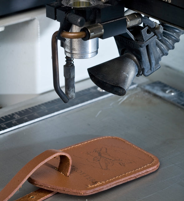 leather engraved with laser machine