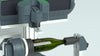 IS400 industrial rotary engraving machine with cylindrical attachment to engrave on wine bottle